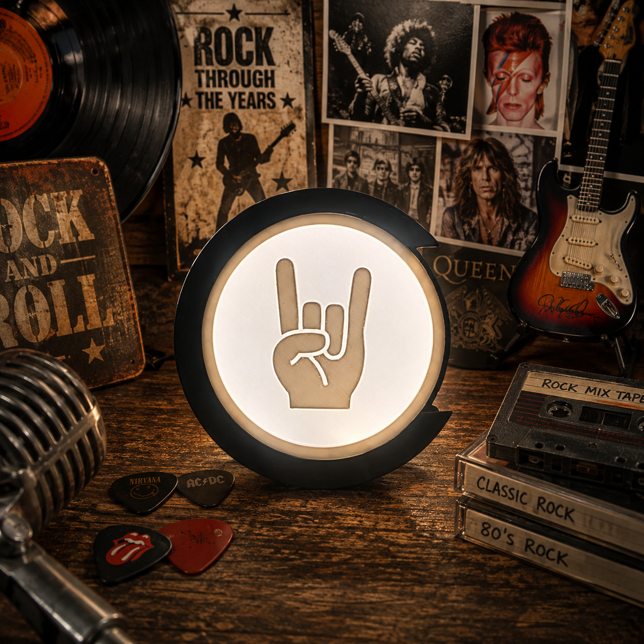 Rock & Roll Hand, White light